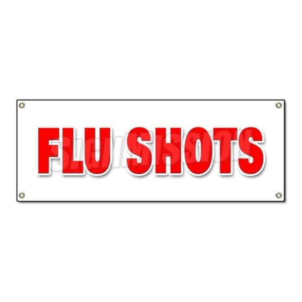Signmission FLU SHOTS BANNER SIGN medical walk in clinic shot season DR doctor nurse B-Flu Shots - main